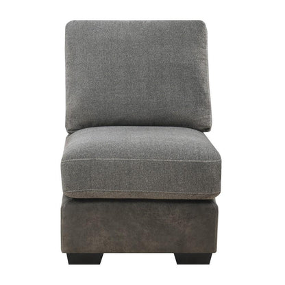 Wallace & Bay - Bright Charcoal Tweed and Faux Leather Sectional with Cozy Fabrics And Deep Seating - U510440 veiw 4