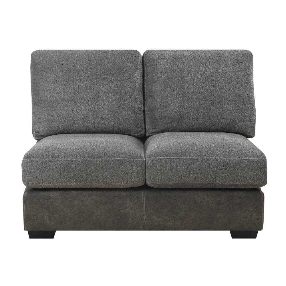 Wallace & Bay - Bright Charcoal Tweed and Faux Leather Sectional with Cozy Fabrics And Deep Seating - U510440 veiw 5