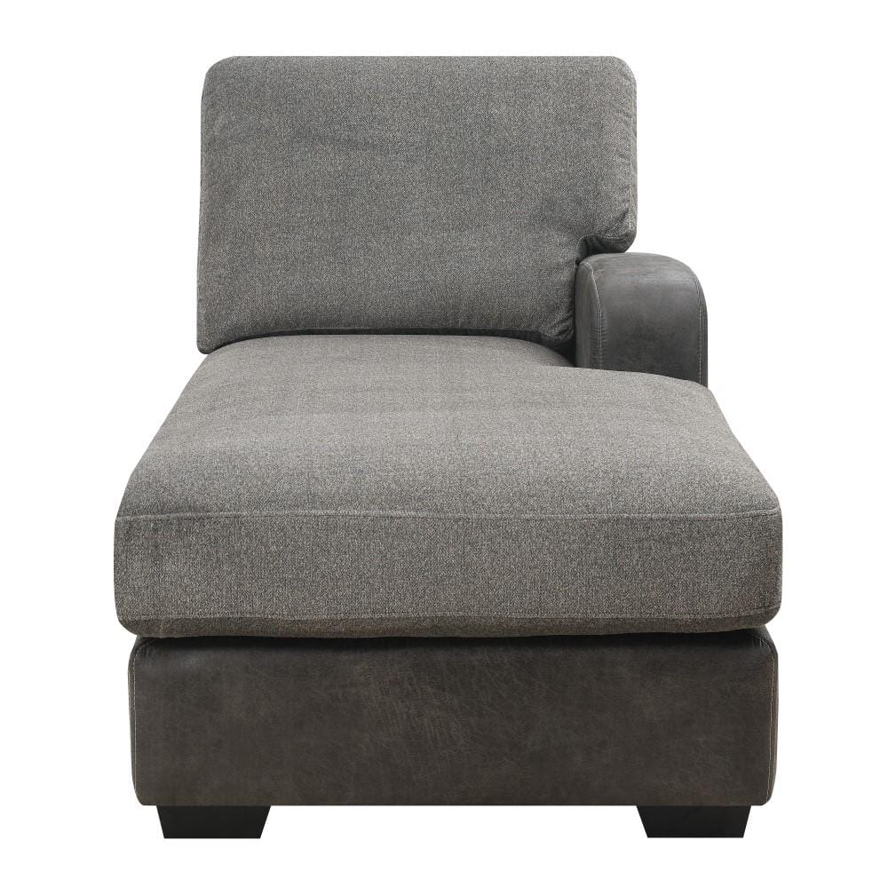 Wallace & Bay - Bright Charcoal Tweed and Faux Leather Sectional Chofa with Cozy Fabrics And Deep Seating - U510442 veiw 3