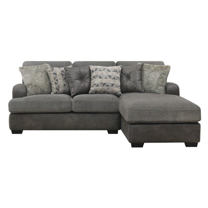Wallace & Bay - Bright Charcoal Tweed and Faux Leather Sectional Chofa with Cozy Fabrics And Deep Seating - U510442 veiw 4