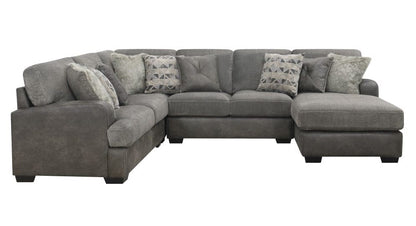 Wallace & Bay - Bright Charcoal Tweed and Faux Leather Sectional Chofa with Cozy Fabrics And Deep Seating - U510441 veiw 1