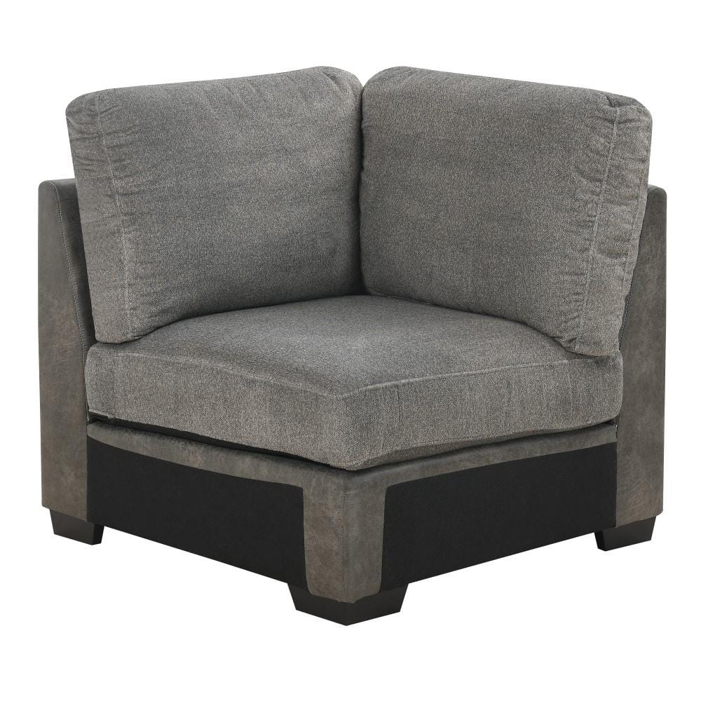 Wallace & Bay - Bright Charcoal Tweed and Faux Leather Sectional Chofa with Cozy Fabrics And Deep Seating - U510441 veiw 3