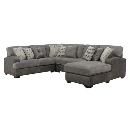 Wallace & Bay - Bright Charcoal Tweed and Faux Leather Sectional Chofa with Cozy Fabrics And Deep Seating - U510441 veiw 5