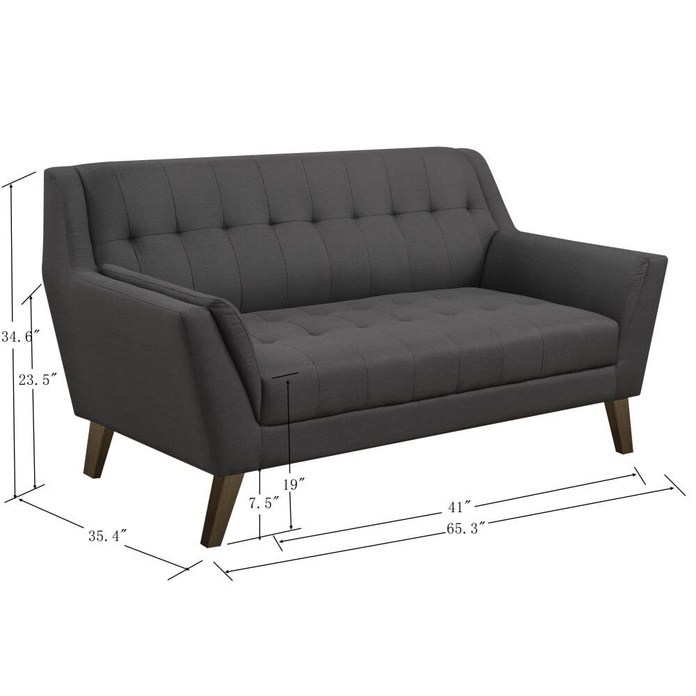 Wallace & Bay - Browning Loveseat with Angular Arms And Legs, Deep Tufting, And Stitching Details - U510307 veiw 2