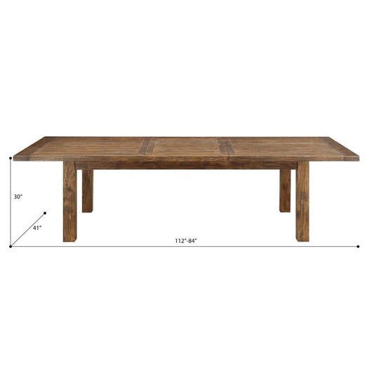 Wallace & Bay - Dodson Brindled Pine 84in Dining Table with Self-Storing Butterfly Extension Leaf And Straight Timber Legs - D510166 veiw 2