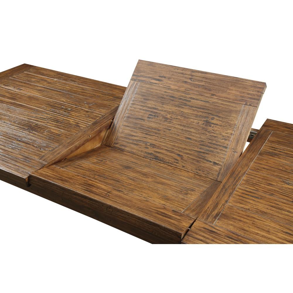 Wallace & Bay - Dodson Brindled Pine 84in Dining Table with Self-Storing Butterfly Extension Leaf And Straight Timber Legs - D510166 veiw 3