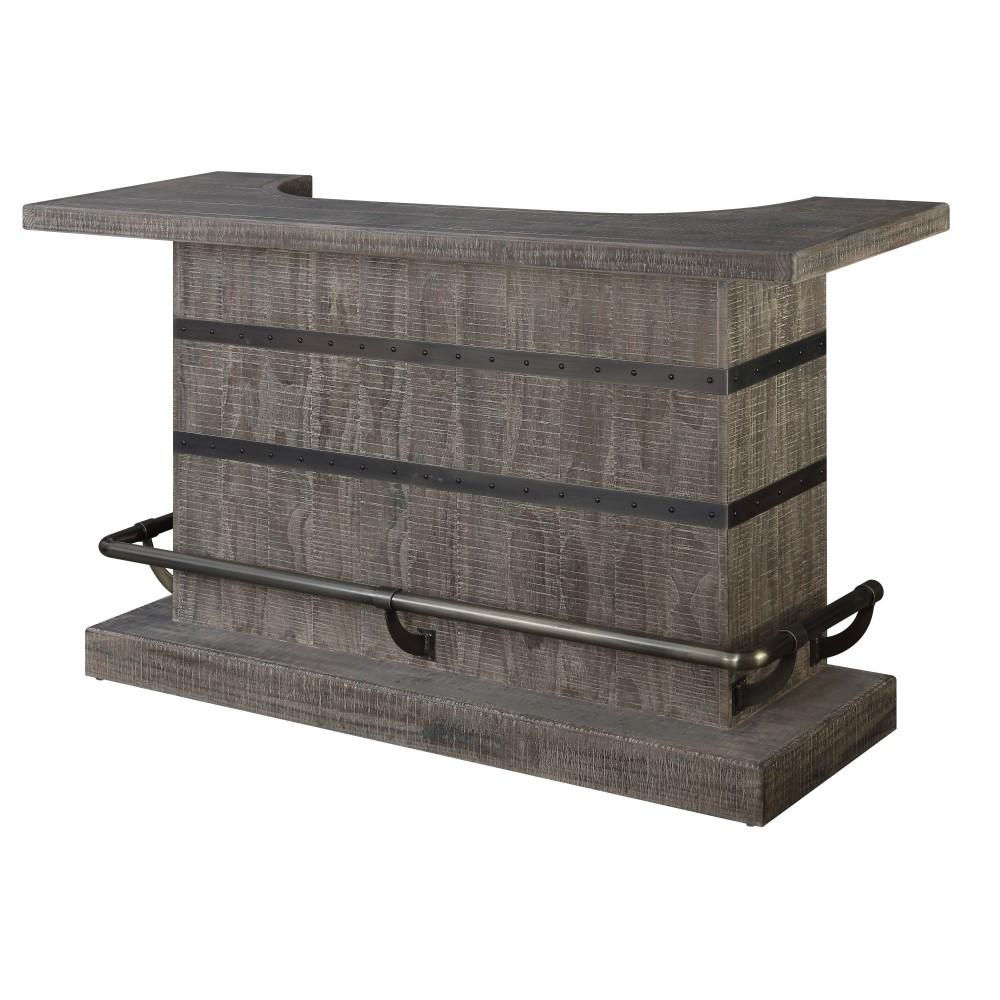Wallace & Bay - Farrell Rustic Gray Bar with Mixologist Station, Wine Storage, And Seating Counter - AC510004 veiw 1