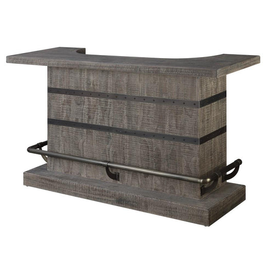 Wallace & Bay - Farrell Rustic Gray Bar with Mixologist Station, Wine Storage, And Seating Counter - AC510004 veiw 1