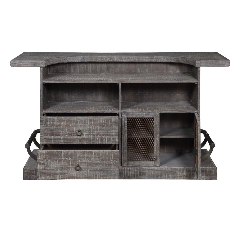 Wallace & Bay - Farrell Rustic Gray Bar with Mixologist Station, Wine Storage, And Seating Counter - AC510004 veiw 4