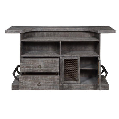 Wallace & Bay - Farrell Rustic Gray Bar with Mixologist Station, Wine Storage, And Seating Counter - AC510004 veiw 4