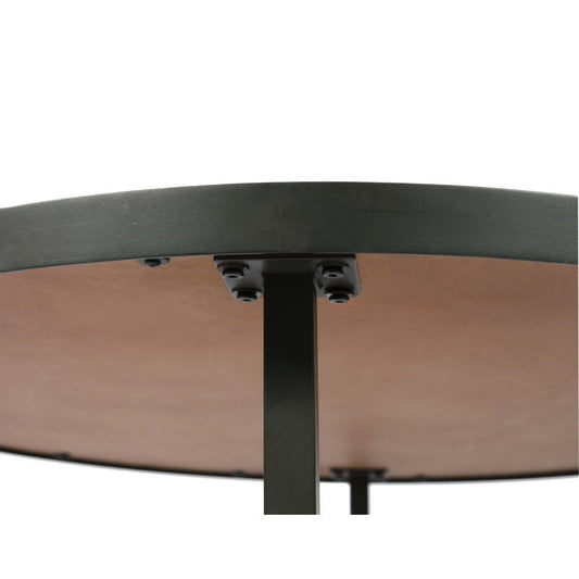 Wallace & Bay - Foley Rustic Wood and Black 36in Coffee Table with Round, Pieced Top And Metal Base - T510272 veiw 2