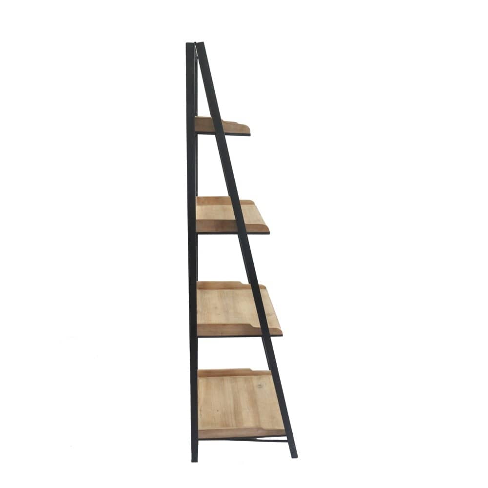 Wallace & Bay - Garza Brown and Steel Gray 18in Bookcase with Four Wood Shelves And Metal Frame - AC510000 veiw 3