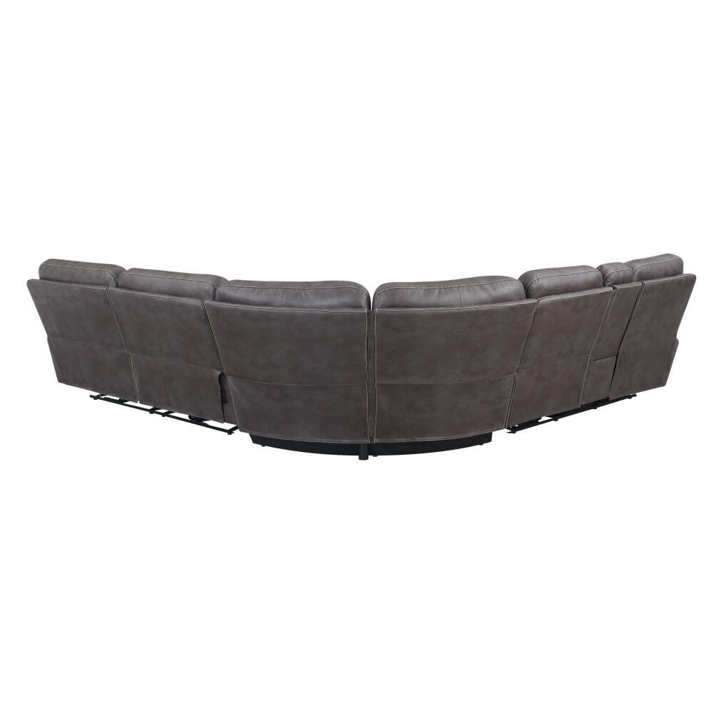Wallace & Bay - Hansen Brown Bark Power Reclining Sectional with Faux Leather Upholstery, Dual Reclining Seats, And Pillow Arms - U60310 veiw 5