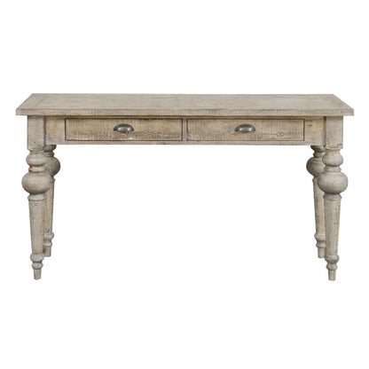 Wallace & Bay - Haynes Limestone Gray 54in Sofa Table with Two Drawers, Plank-Style Top, And Turned Legs - T510260 veiw 4