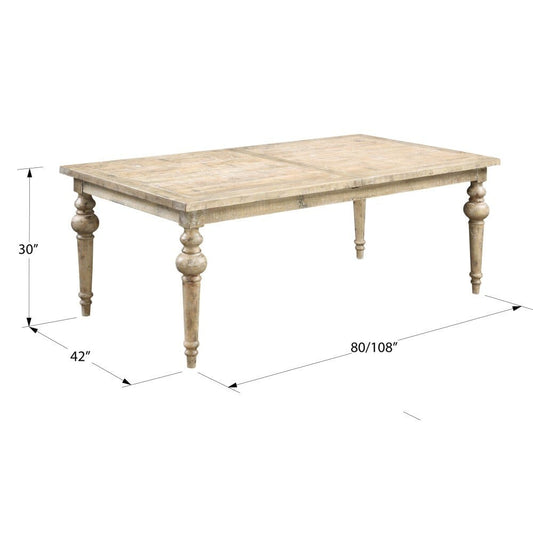 Wallace & Bay - Haynes Limestone Gray 80in Dining Table with Self-Storing Butterfly Extension Leaf And Turned Legs - D510177 veiw 2