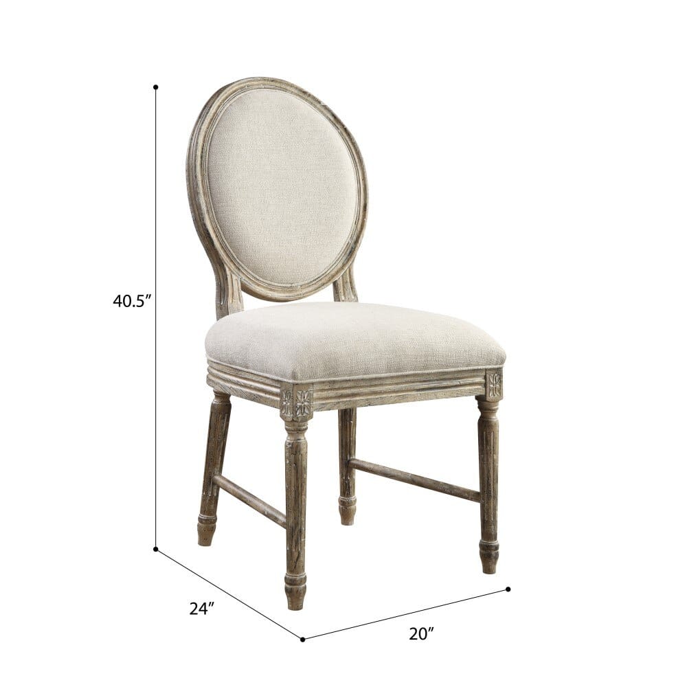 Wallace & Bay - Haynes Limestone Gray and Linen Dining Chair with Upholstered Seat And Back (Set of 2) - WBD99-994 veiw 2