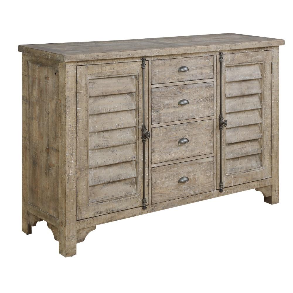 Wallace & Bay - Haynes Limestone Gray Buffet with Louvered Doors, Six Shelves, And Three Drawers - D510181 veiw 1