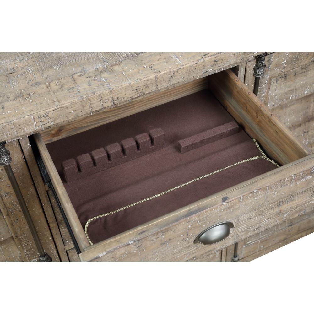 Wallace & Bay - Haynes Limestone Gray Buffet with Louvered Doors, Six Shelves, And Three Drawers - D510181 veiw 2