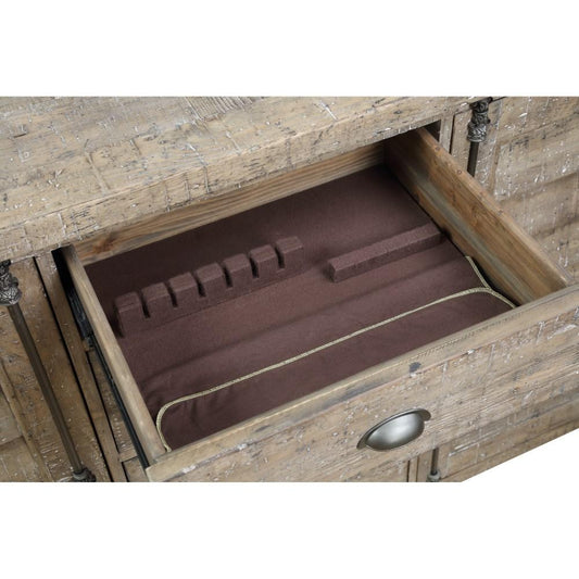 Wallace & Bay - Haynes Limestone Gray Buffet with Louvered Doors, Six Shelves, And Three Drawers - D510181 veiw 2