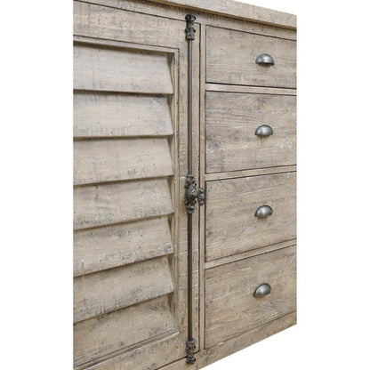 Wallace & Bay - Haynes Limestone Gray Buffet with Louvered Doors, Six Shelves, And Three Drawers - D510181 veiw 3