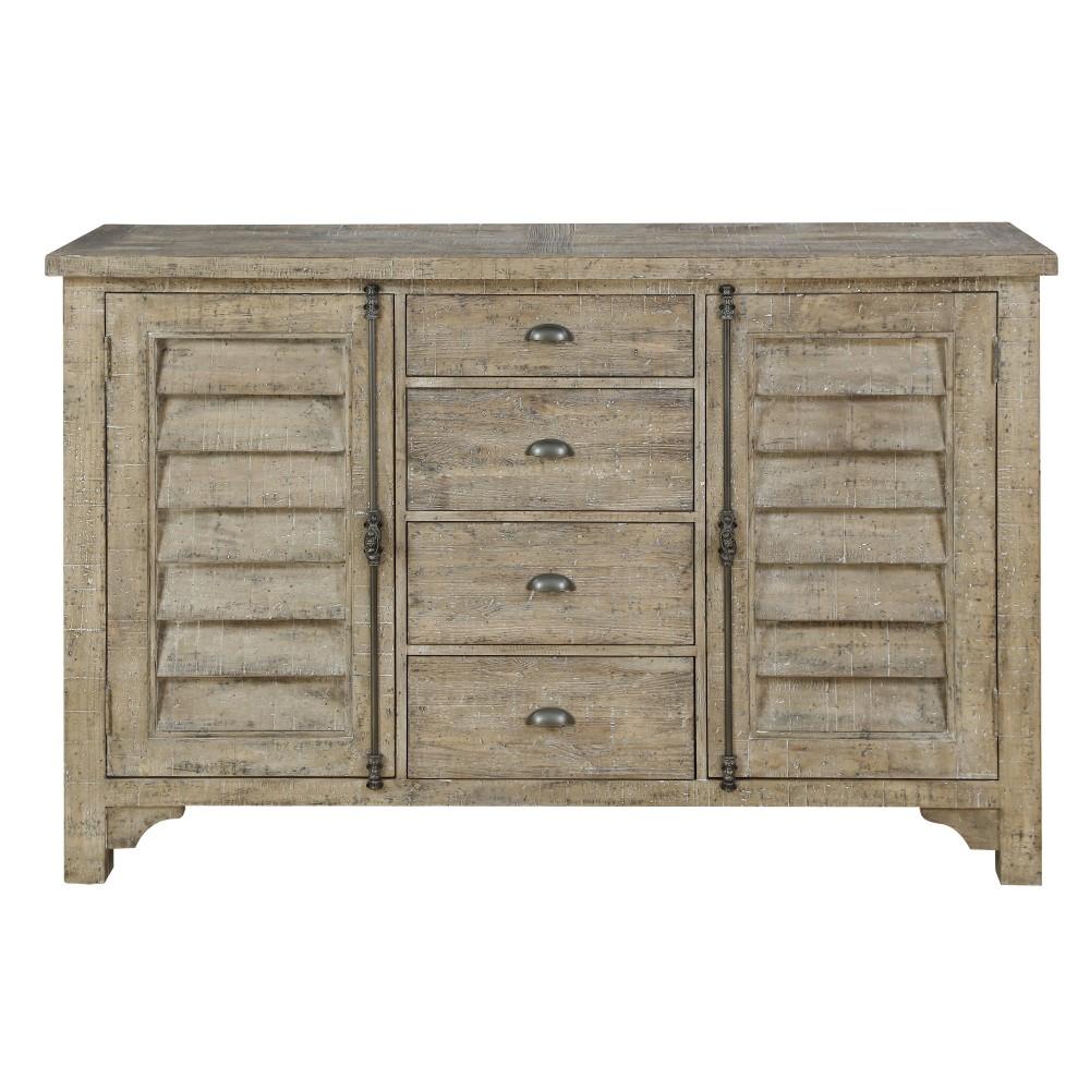 Wallace & Bay - Haynes Limestone Gray Buffet with Louvered Doors, Six Shelves, And Three Drawers - D510181 veiw 4