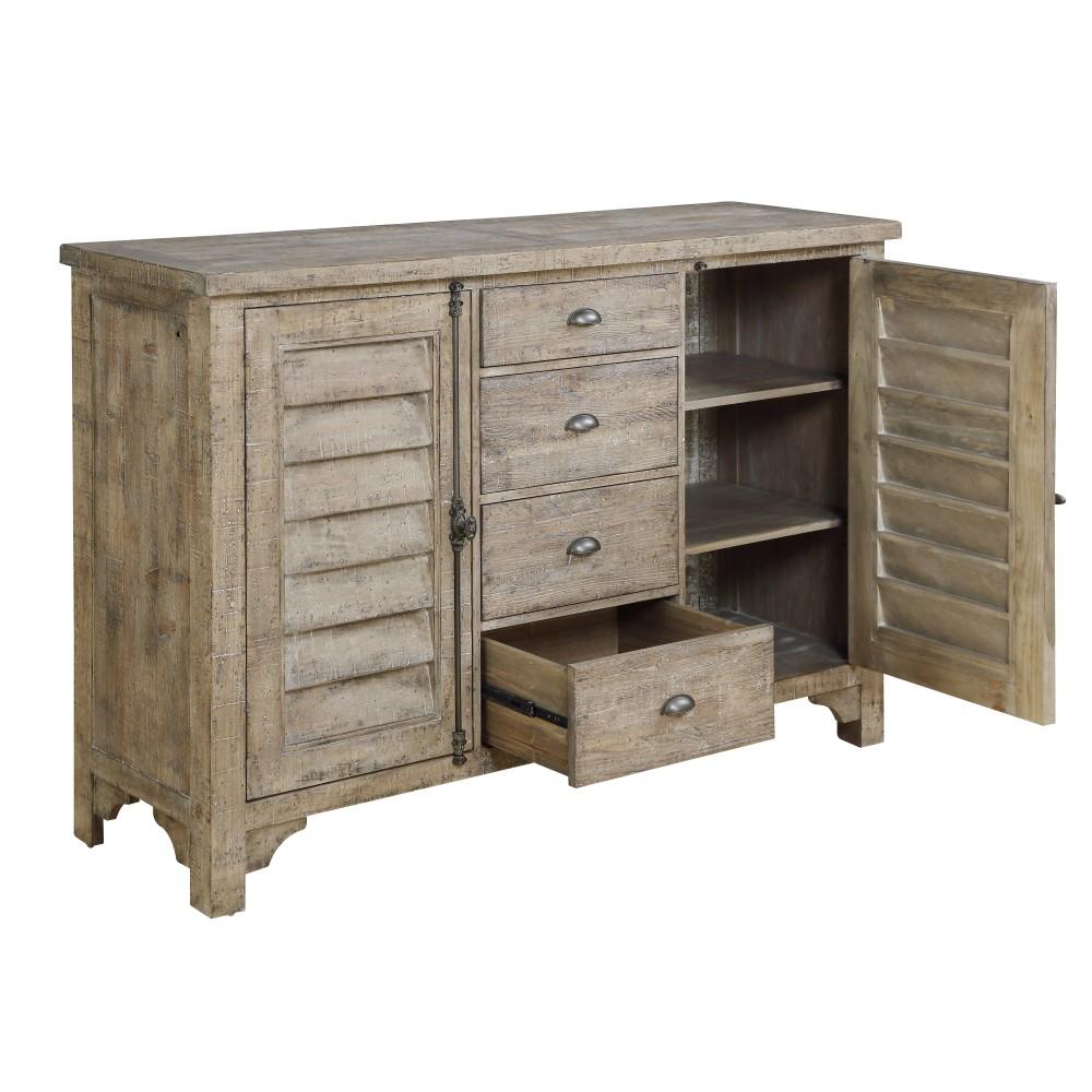 Wallace & Bay - Haynes Limestone Gray Buffet with Louvered Doors, Six Shelves, And Three Drawers - D510181 veiw 5