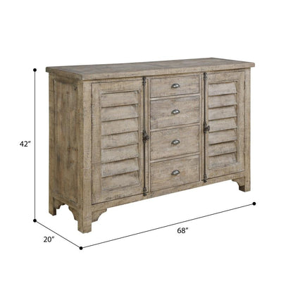 Wallace & Bay - Haynes Limestone Gray Buffet with Louvered Doors, Six Shelves, And Three Drawers - D510181 veiw 6