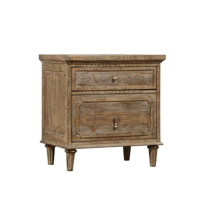 Wallace & Bay - Haynes Limestone Gray Nightstand with Turned Wood Legs And Vintage-Look Hardware - B510094 veiw 1