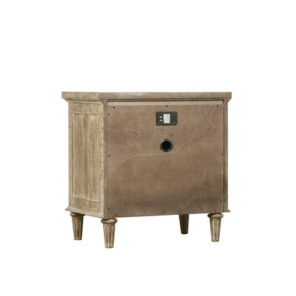 Wallace & Bay - Haynes Limestone Gray Nightstand with Turned Wood Legs And Vintage-Look Hardware - B510094 veiw 7