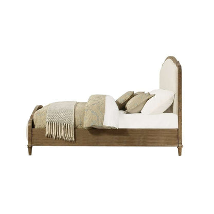 Wallace & Bay - Haynes Limestone Gray and Linen King Bed with Weathered Wood Framing And Curved, Upholstered Headboard And Footboard Panels - B510097 veiw 3