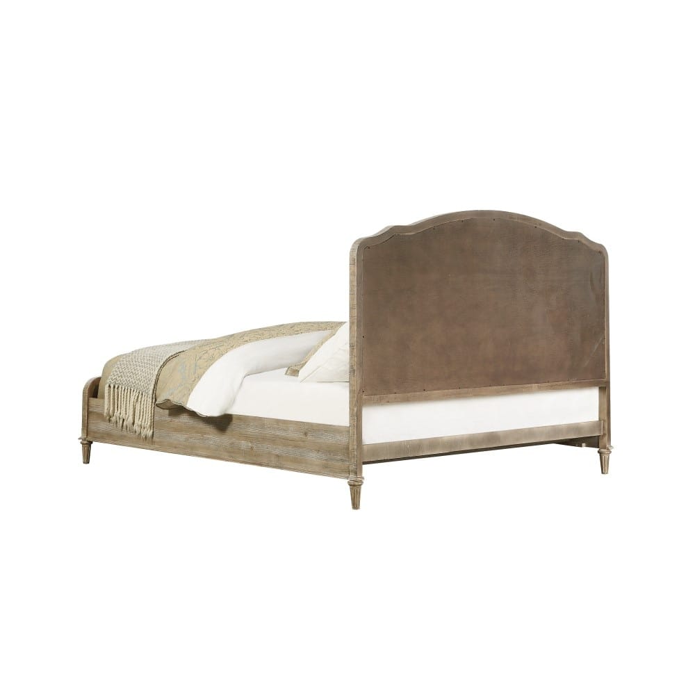 Wallace & Bay - Haynes Limestone Gray and Linen Queen Bed with Weathered Wood Framing And Curved, Upholstered Headboard And Footboard Panels - B510095 veiw 6