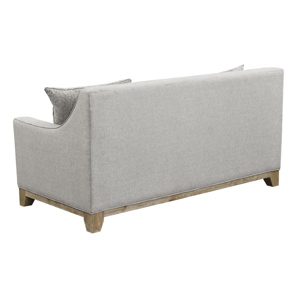 Wallace & Bay - Herman Classic Gray Loveseat with Button Tufting, Track Arms, And Weathered Wood Base - U510394 veiw 5