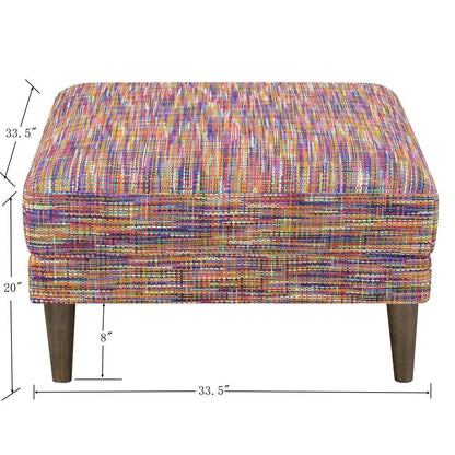 Wallace & Bay - Holland Confetti Ottoman with Textured Upholstery, Wood Legs, And Track Arms - U510413 veiw 2
