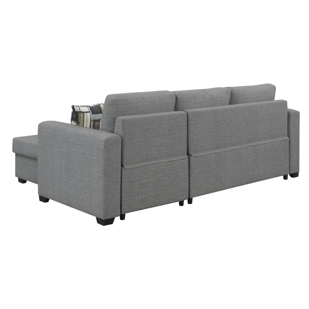Wallace & Bay - Johnston Textured Gray Reversible, Convertible Sectional W/Storage, with Pillows, Fold-Out Sleeper - U510433 veiw 7