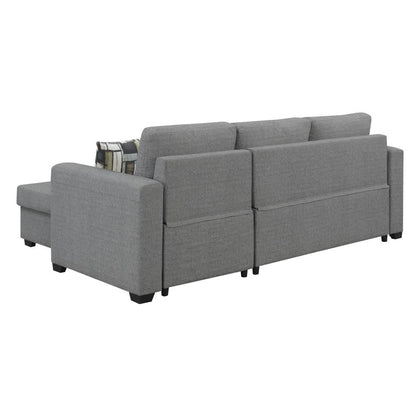 Wallace & Bay - Johnston Textured Gray Reversible, Convertible Sectional W/Storage, with Pillows, Fold-Out Sleeper - U510433 veiw 7