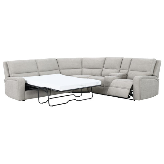 Wallace & Bay - Leonard Textured Tan Full Sleeper Sectional with Fold-Out Sleeper, Reclining Seat - U510479 veiw 1