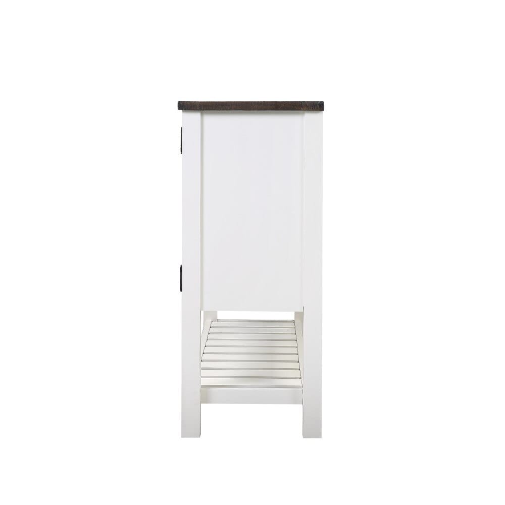 Wallace & Bay - Maddox Dark Bark and Distressed White Buffet with Plank-Style Top, Hidden Storage, And Open Shelf - D510190 veiw 6