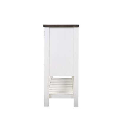 Wallace & Bay - Maddox Dark Bark and Distressed White Buffet with Plank-Style Top, Hidden Storage, And Open Shelf - D510190 veiw 6