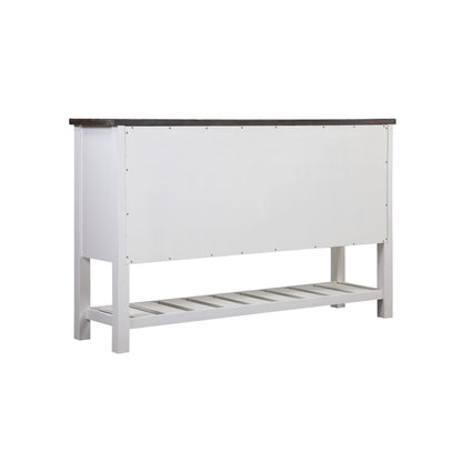 Wallace & Bay - Maddox Dark Bark and Distressed White Buffet with Plank-Style Top, Hidden Storage, And Open Shelf - D510190 veiw 7