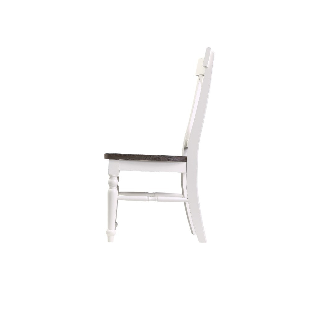 Wallace & Bay - Maddox Dark Bark and Distressed White Dining Chair with All-Wood Frame, X-Back, And Contrasting Seat (Set of 2) - D510091 veiw 5