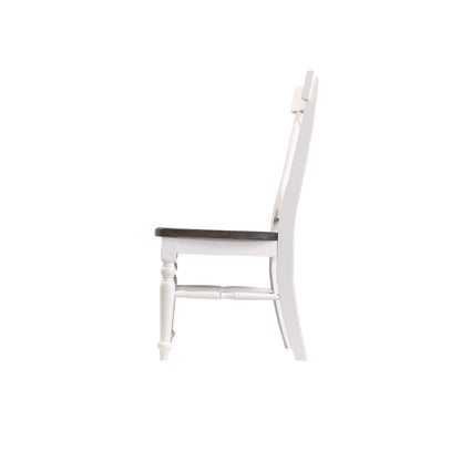 Wallace & Bay - Maddox Dark Bark and Distressed White Dining Chair with All-Wood Frame, X-Back, And Contrasting Seat (Set of 2) - D510091 veiw 5