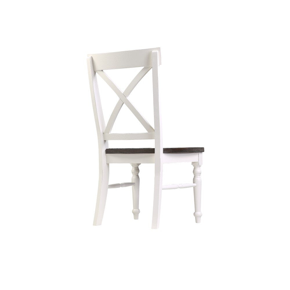 Wallace & Bay - Maddox Dark Bark and Distressed White Dining Chair with All-Wood Frame, X-Back, And Contrasting Seat (Set of 2) - D510091 veiw 6