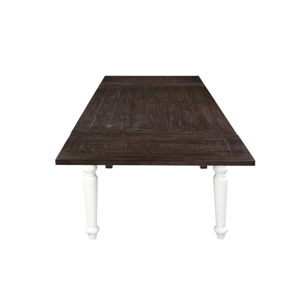 Wallace & Bay - Maddox Dark Bark and Distressed White 75in Dining Table with Plank-Style Top And Self-Storing Extension Leaves - D510186 veiw 3