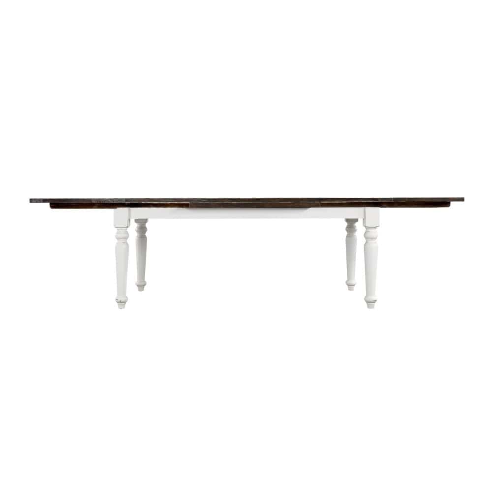 Wallace & Bay - Maddox Dark Bark and Distressed White 75in Dining Table with Plank-Style Top And Self-Storing Extension Leaves - D510186 veiw 4