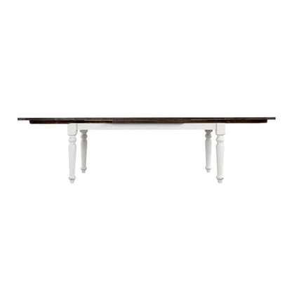 Wallace & Bay - Maddox Dark Bark and Distressed White 75in Dining Table with Plank-Style Top And Self-Storing Extension Leaves - D510186 veiw 4