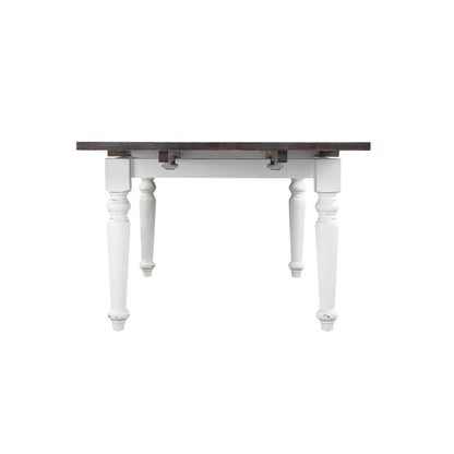 Wallace & Bay - Maddox Dark Bark and Distressed White 75in Dining Table with Plank-Style Top And Self-Storing Extension Leaves - D510186 veiw 6