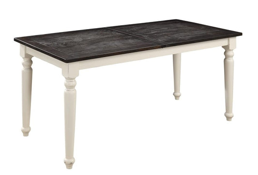 Wallace & Bay - Maddox Dark Bark and Distressed White 78in Gathering Height Dining Table with Plank-Style Top And Self-Storing Extension Leaf - D510187 veiw 1