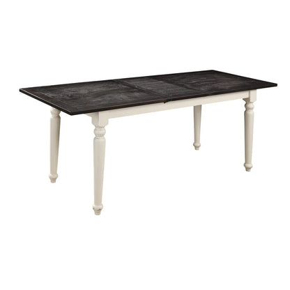 Wallace & Bay - Maddox Dark Bark and Distressed White 78in Gathering Height Dining Table with Plank-Style Top And Self-Storing Extension Leaf - D510187 veiw 3