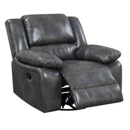 Wallace & Bay - Marshall Charcoal Gray Swivel Reclining Glider with Swivel Glider, Faux Leather Upholstery, And Pillow Top Back - U510453 veiw 4