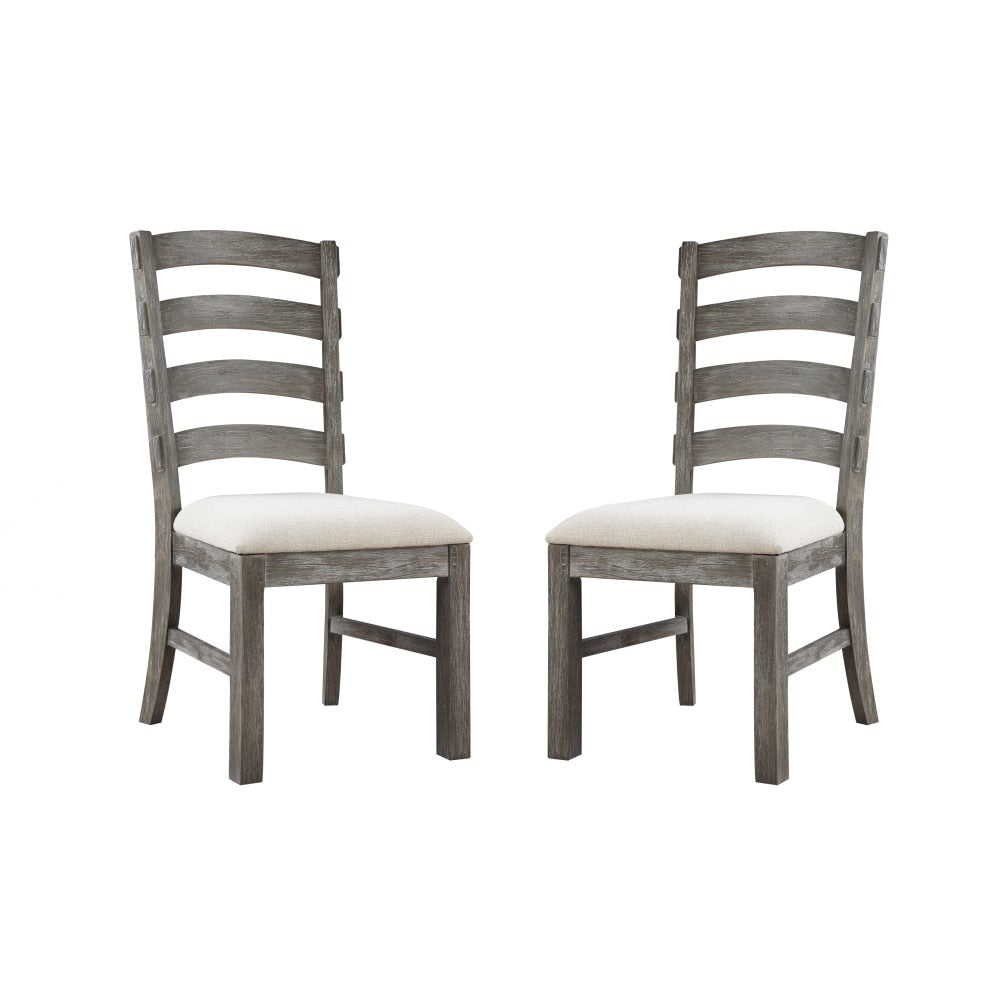 Wallace & Bay - Morris Rustic Charcoal Gray Dining Chair with Upholstered Seat And Ladder Back (Set of 2) - D510255 veiw 1